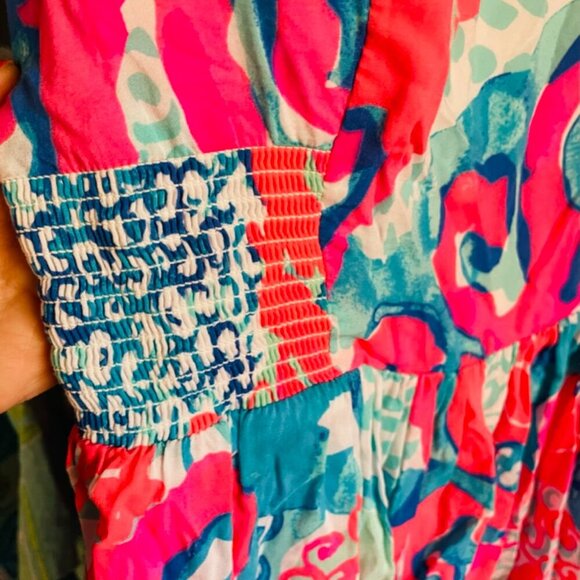 Lilly Pulitzer Christine Dress Coral Reef Im so Jelly Size 2 Fit and Flare - Picture 3 of 5